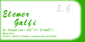 elemer galfi business card